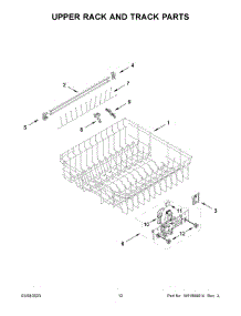 Upper Rack And Track Parts parts for Whirlpool Dishwasher WDTA50SAKZ1 from AppliancePartsPros.com