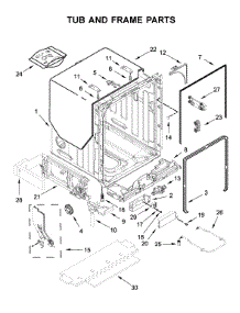 Tub And Frame Parts parts for Whirlpool Dishwasher WDTA80SAKZ0 from AppliancePartsPros.com
