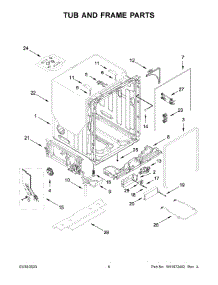 Tub And Frame Parts parts for Whirlpool Dishwasher WDTA80SAKZ1 from AppliancePartsPros.com