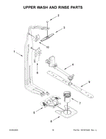 Upper Wash And Rinse Parts parts for Whirlpool Dishwasher WDTA80SAKZ1 from AppliancePartsPros.com
