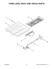 Third Level Rack And Track Parts parts for Whirlpool Dishwasher WDTA80SAKZ1 from AppliancePartsPros.com