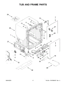 Tub And Frame Parts parts for Whirlpool Dishwasher WDTA80SAKZ2 from AppliancePartsPros.com