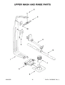 Upper Wash And Rinse Parts parts for Whirlpool Dishwasher WDTA80SAKZ2 from AppliancePartsPros.com