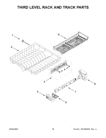 Third Level Rack And Track Parts parts for Whirlpool Dishwasher WDTA80SAKZ2 from AppliancePartsPros.com
