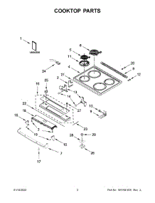 Cooktop Parts parts for Whirlpool Electric Range WEC310S0LS1 from AppliancePartsPros.com