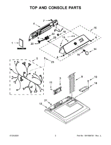 Top And Console Parts parts for Whirlpool Dryer WED5010LW0 from AppliancePartsPros.com