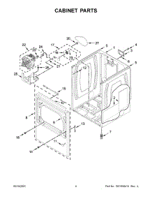 Cabinet Parts parts for Whirlpool Dryer WED5100HC2 from AppliancePartsPros.com