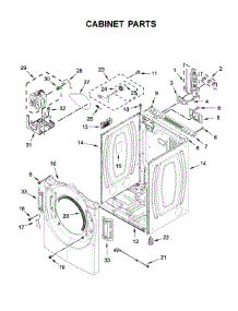 Cabinet Parts parts for Whirlpool Dryer WED5620HW0 from AppliancePartsPros.com