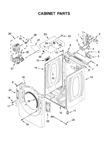 Cabinet Parts parts for Whirlpool Dryer WED5620HW1 from AppliancePartsPros.com