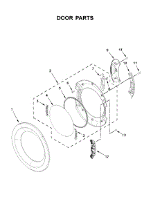 Door Parts parts for Whirlpool Dryer WED5620HW1 from AppliancePartsPros.com