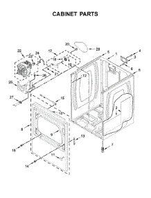Cabinet Parts parts for Whirlpool Dryer WED6120HC0 from AppliancePartsPros.com