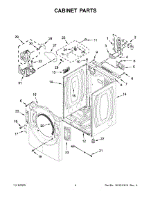 Cabinet Parts parts for Whirlpool Dryer WED6620HC2 from AppliancePartsPros.com