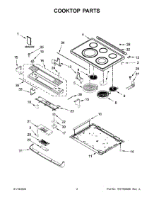 Cooktop Parts parts for Whirlpool Electric Range WEE745H0FS3 from AppliancePartsPros.com