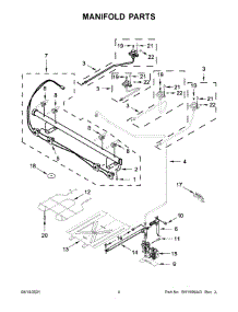 Manifold Parts parts for Whirlpool Gas Range WEG515S0LB0 from AppliancePartsPros.com