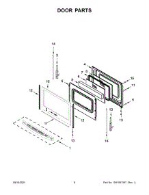 Door Parts parts for Whirlpool Gas Range WEG515S0LV0 from AppliancePartsPros.com