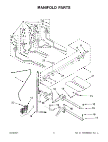 Manifold Parts parts for Whirlpool Gas Range WEG745H0LZ0 from AppliancePartsPros.com