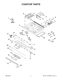 Cooktop Parts parts for Whirlpool Gas Range WEG750H0HV1 from AppliancePartsPros.com