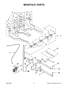 Manifold Parts parts for Whirlpool Gas Range WEG750H0HV1 from AppliancePartsPros.com