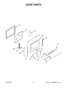 Door Parts parts for Whirlpool Gas Range WEG750H0HW5 from AppliancePartsPros.com