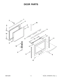 Door Parts parts for Whirlpool Gas Range WEG750H0HZ1 from AppliancePartsPros.com