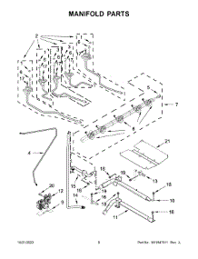 Manifold Parts parts for Whirlpool Gas Range WEG750H0HZ5 from AppliancePartsPros.com