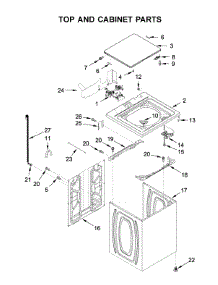 Top And Cabinet Parts parts for Whirlpool Laundry Center WET4027HW1 from AppliancePartsPros.com