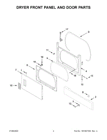 Dryer Front Panel And Door Parts parts for Whirlpool Laundry Center WET4027HW2 from AppliancePartsPros.com