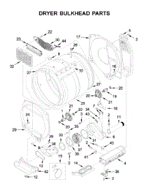 Dryer Bulkhead Parts parts for Whirlpool Laundry Center WETLV27HW2 from AppliancePartsPros.com