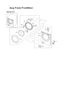 Front Frame & Door Assy parts for Samsung Washer WF365BTBGWR/A1-00 from AppliancePartsPros.com