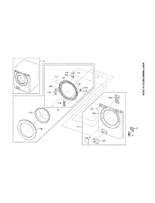 Front Frame & Door Assy parts for Samsung Washer WF365BTBGWR/A2-00 from AppliancePartsPros.com