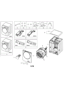 Main parts for Samsung Washer WF407ANW/XAA-00 from AppliancePartsPros.com
