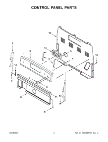 Control Panel Parts parts for Whirlpool Electric Range WFC150M0JB1 from AppliancePartsPros.com