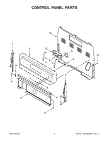 Control Panel Parts parts for Whirlpool Electric Range WFC150M0JS1 from AppliancePartsPros.com