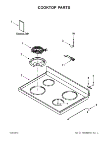 Cooktop Parts parts for Whirlpool Electric Range WFC310S0EW4 from AppliancePartsPros.com