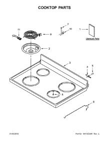 Cooktop Parts parts for Whirlpool Electric Range WFC315S0HW0 from AppliancePartsPros.com