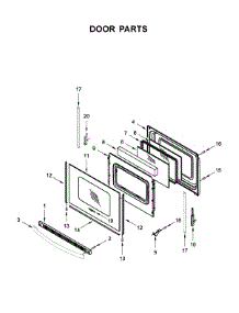 Door Parts parts for Whirlpool Electric Range WFC315S0HW0 from AppliancePartsPros.com