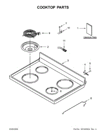 Cooktop Parts parts for Whirlpool Electric Range WFC315S0JB0 from AppliancePartsPros.com