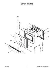 Door Parts parts for Whirlpool Electric Range WFC315S0JS3 from AppliancePartsPros.com