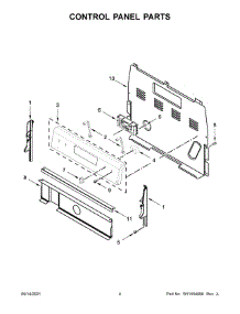 Control Panel Parts parts for Whirlpool Electric Range WFE320M0JB1 from AppliancePartsPros.com