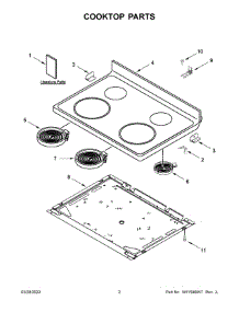 Cooktop Parts parts for Whirlpool Electric Range WFE320M0JB3 from AppliancePartsPros.com