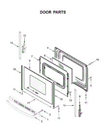 Door Parts parts for Whirlpool Electric Range WFE505W0JS0 from AppliancePartsPros.com
