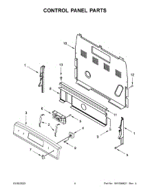 Control Panel Parts parts for Whirlpool Electric Range WFE505W0JS3 from AppliancePartsPros.com