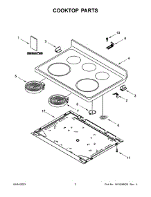 Cooktop Parts parts for Whirlpool Electric Range WFE505W0JV3 from AppliancePartsPros.com