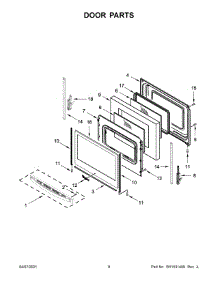 Door Parts parts for Whirlpool Electric Range WFE515S0JS1 from AppliancePartsPros.com