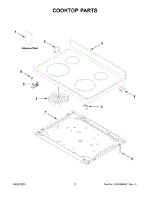 Cooktop Parts parts for Whirlpool Electric Range WFE515S0JS4 from AppliancePartsPros.com