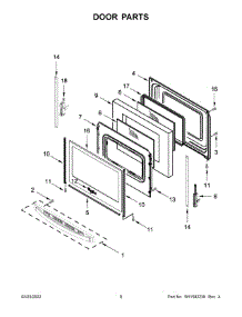 Door Parts parts for Whirlpool Electric Range WFE515S0JW3 from AppliancePartsPros.com