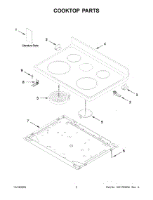Cooktop Parts parts for Whirlpool Electric Range WFE525S0JT4 from AppliancePartsPros.com