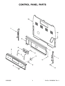 Control Panel Parts parts for Whirlpool Electric Range WFE525S0JV3 from AppliancePartsPros.com