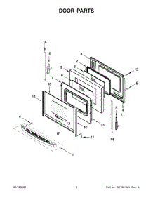 Door Parts parts for Whirlpool Electric Range WFE525S0JW3 from AppliancePartsPros.com