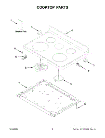 Cooktop Parts parts for Whirlpool Electric Range WFE525S0JZ4 from AppliancePartsPros.com